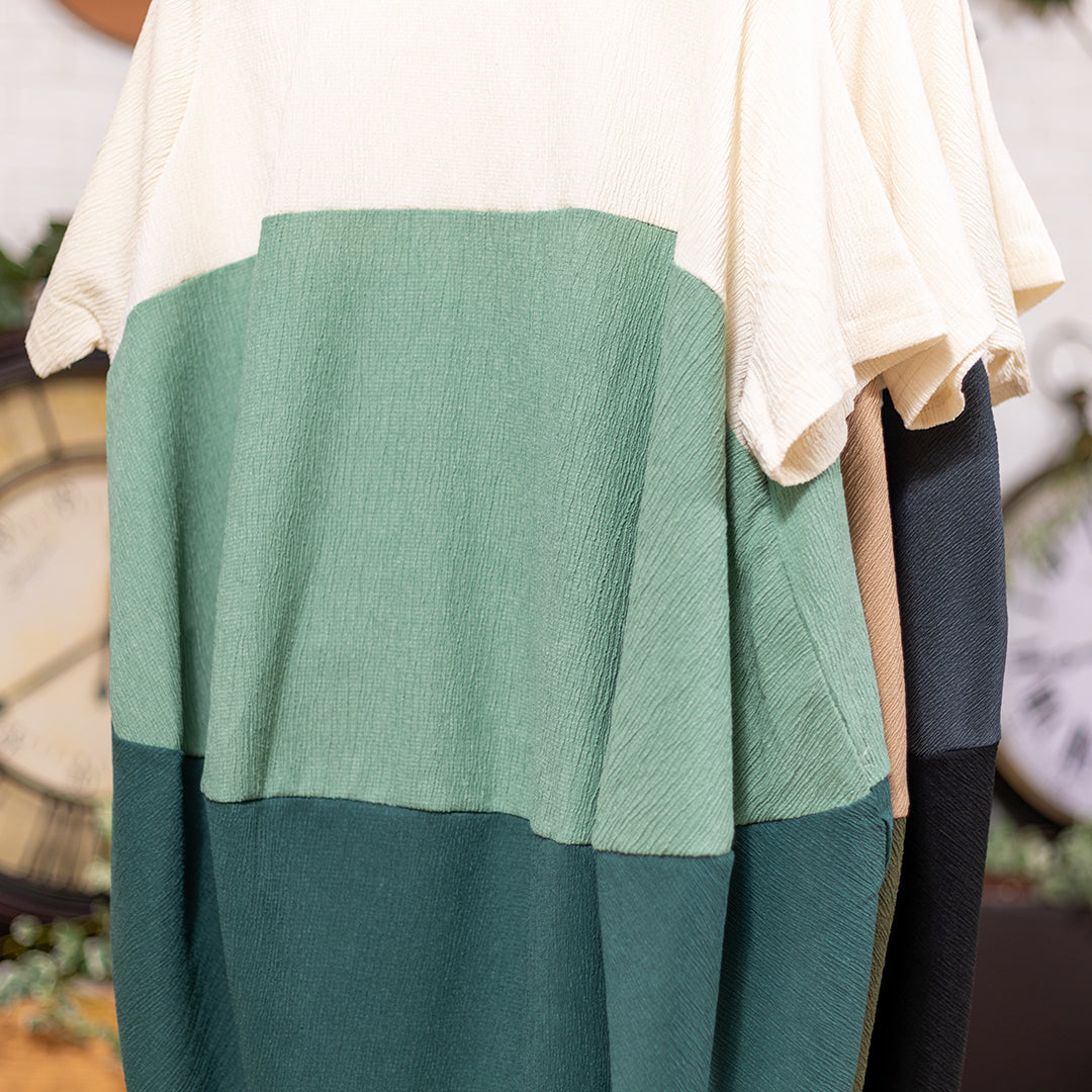 配色ドレープチュニック