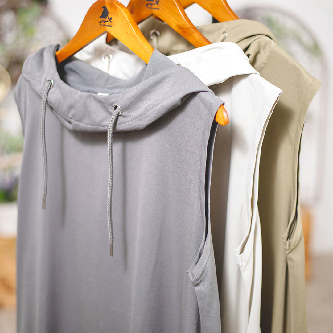 裾バルーンフーディワンピース