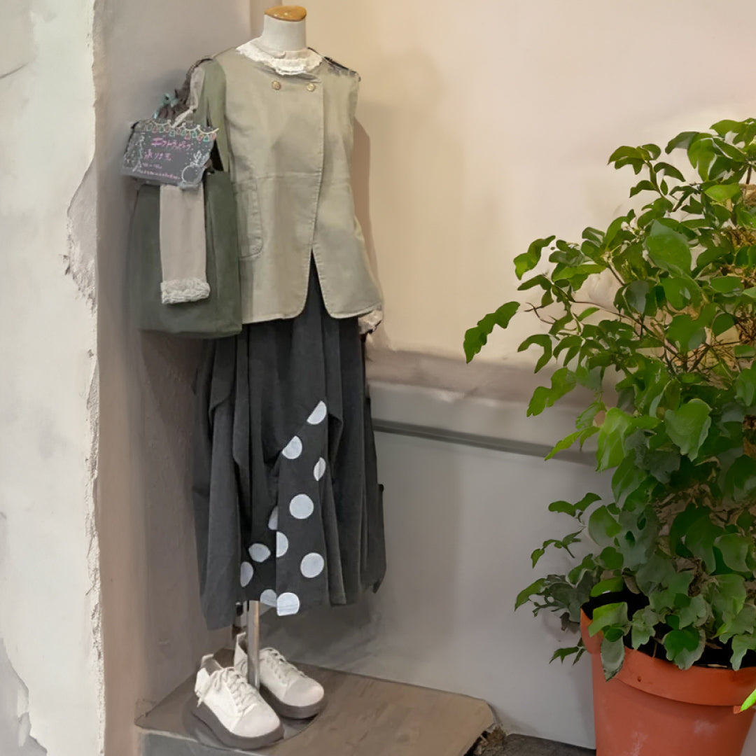 ドット切替アシメスカート (8184659705988)