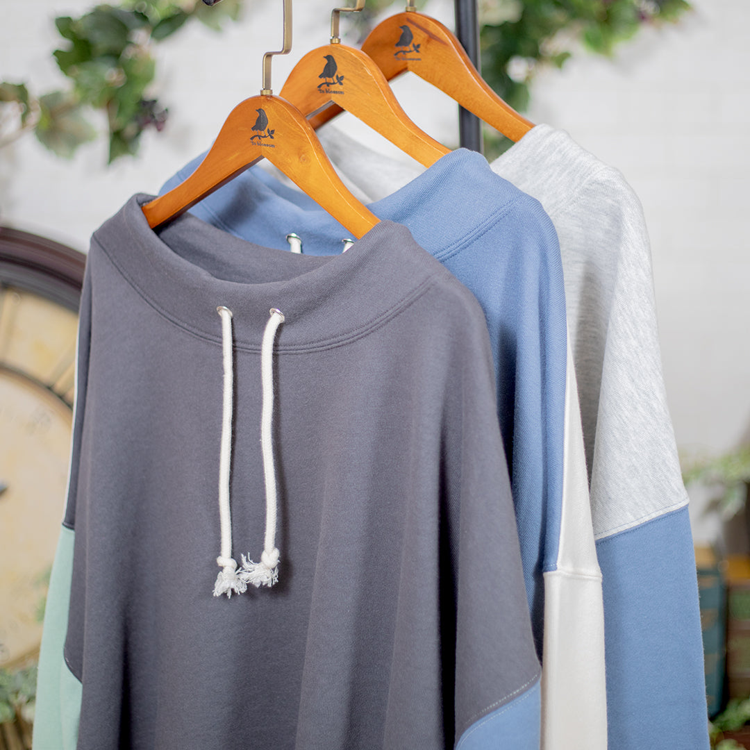 裏毛配色ルーズハイネック