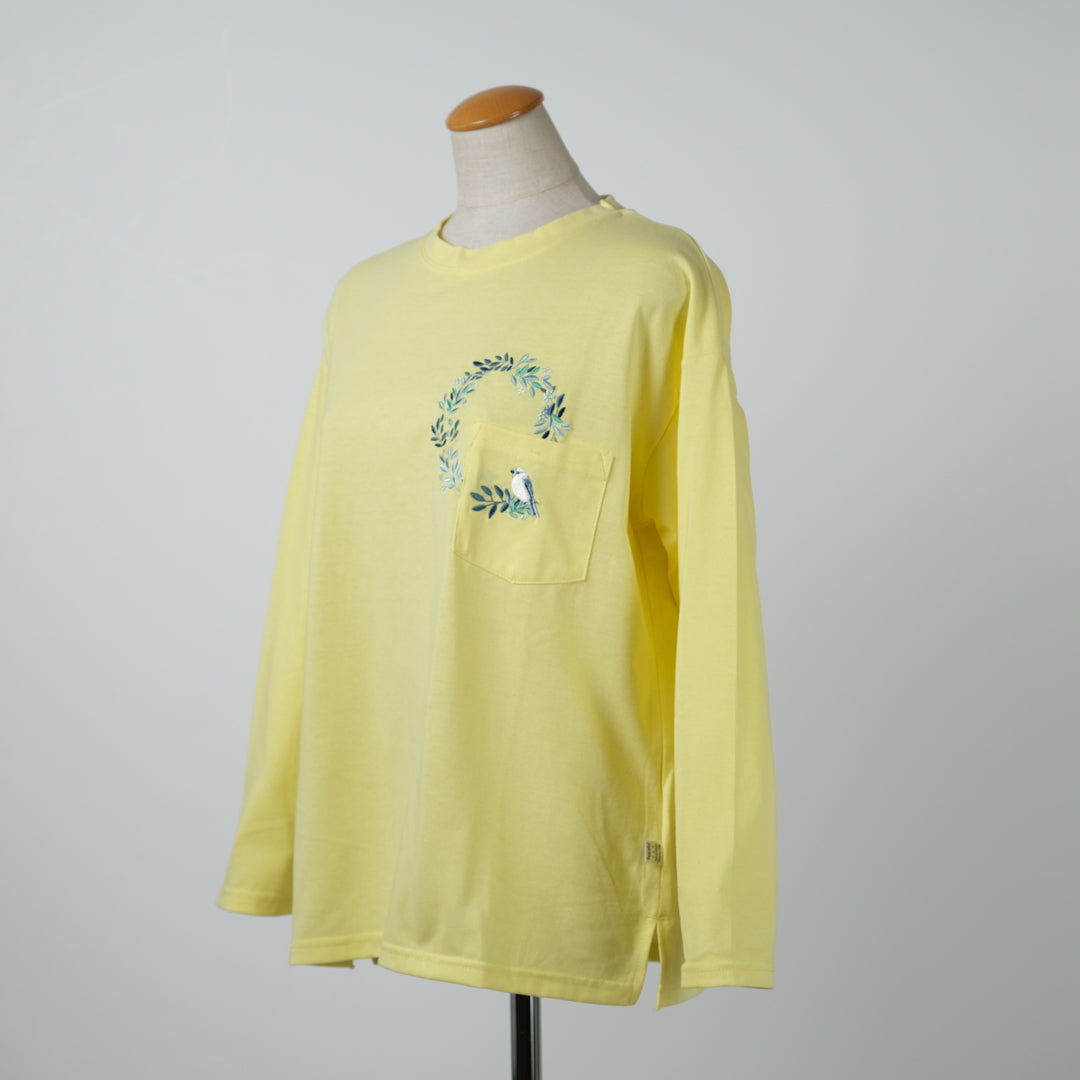 小鳥リーフポケットTシャツ (8207642853508)