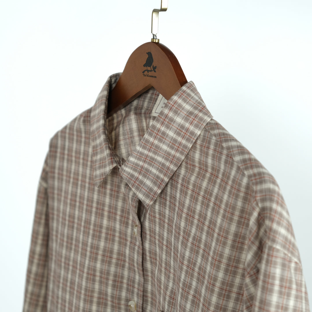 チェック三角ポケットブラウス (8234269704324)