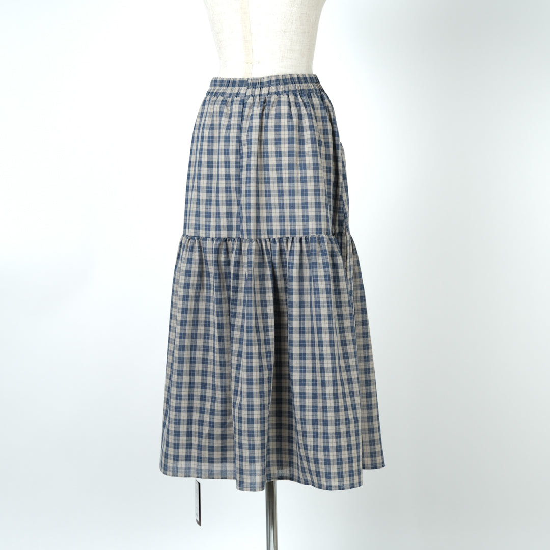 コクーンチェックスカート (9995995807876)