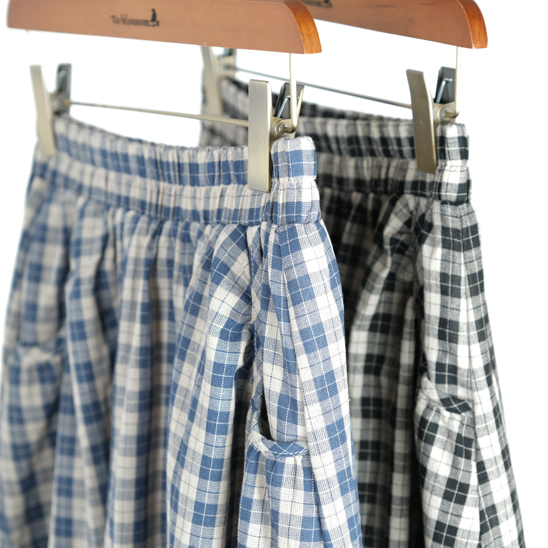 コクーンチェックスカート (9995995807876)