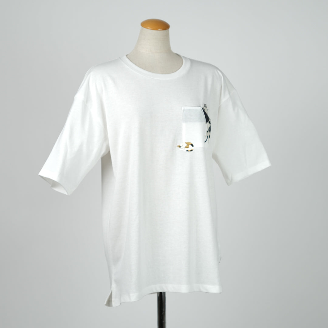 ワッフル切替めくれポケット猫Tシャツ (9998350549124)