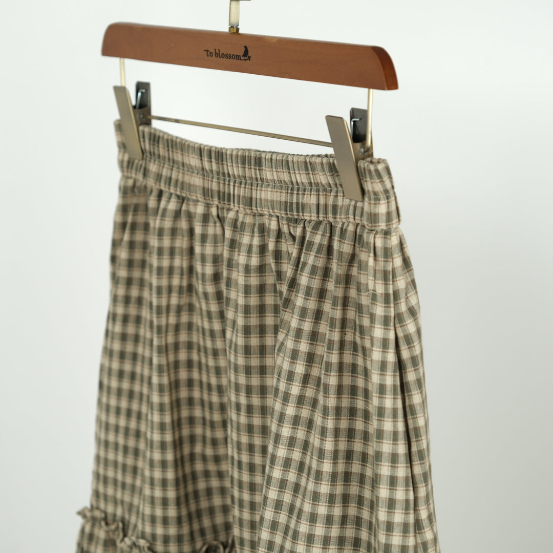 チェック裾レーススカート (10000595878020)