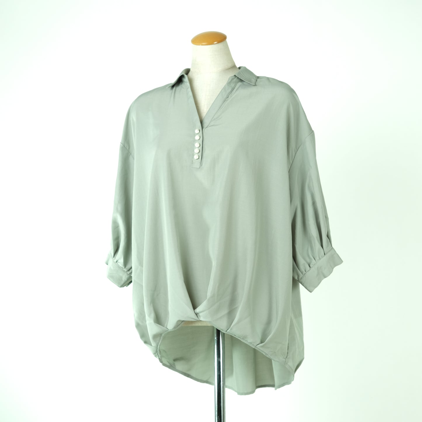 パールボタンスキッパー7分タケノコシャツ (10000596992132)