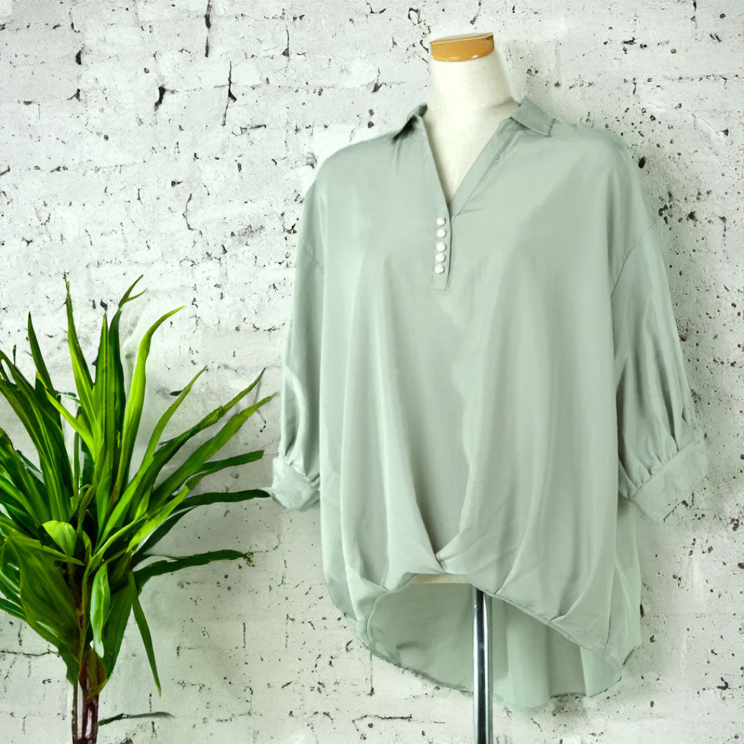 パールボタンスキッパー7分タケノコシャツ (10000596992132)