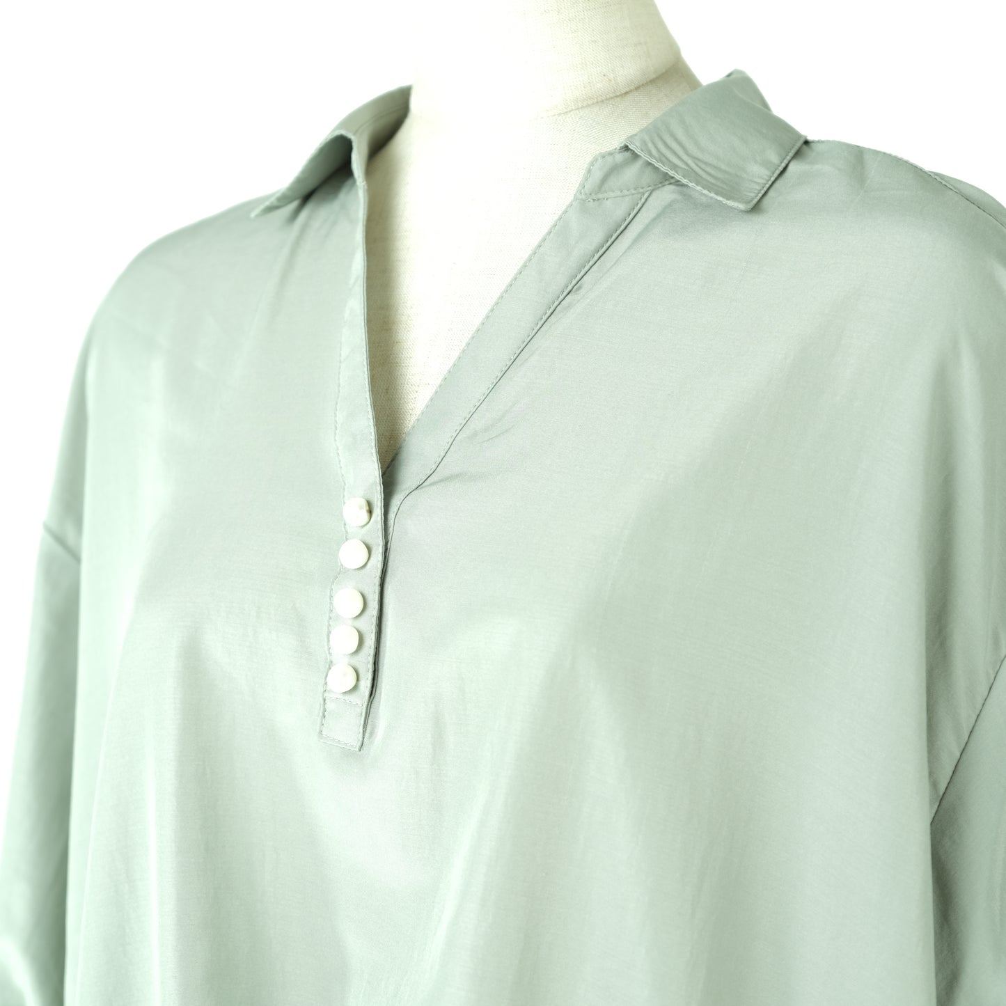 パールボタンスキッパー7分タケノコシャツ (10000596992132)