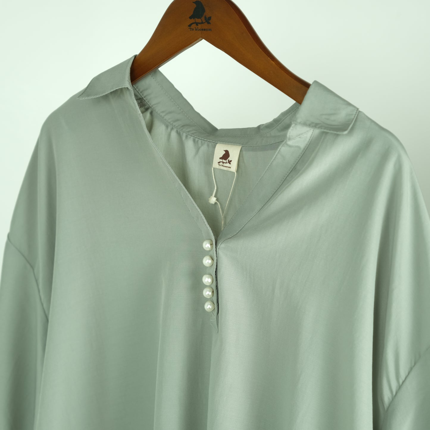 パールボタンスキッパー7分タケノコシャツ (10000596992132)