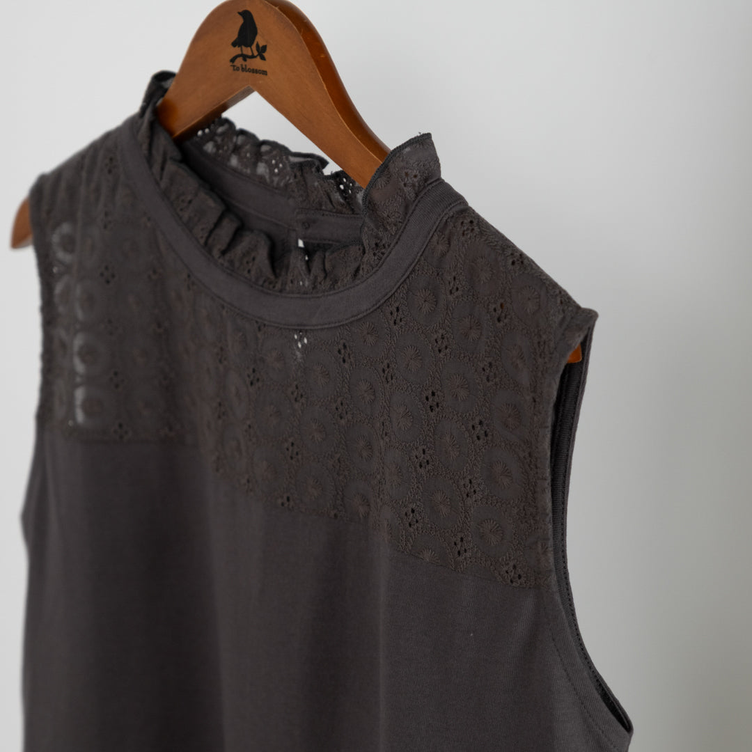 天竺×布帛タンクトップ (10005762834564)