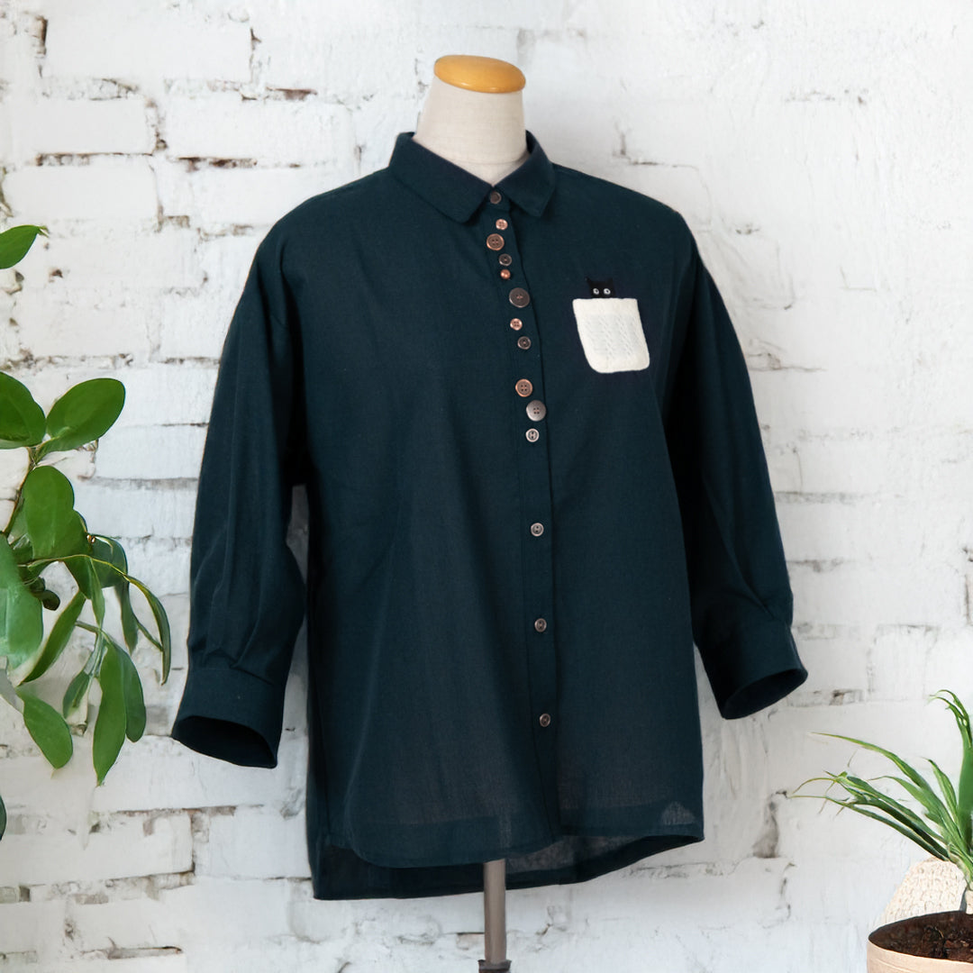 猫多ボタンブラウス (10015747735684)