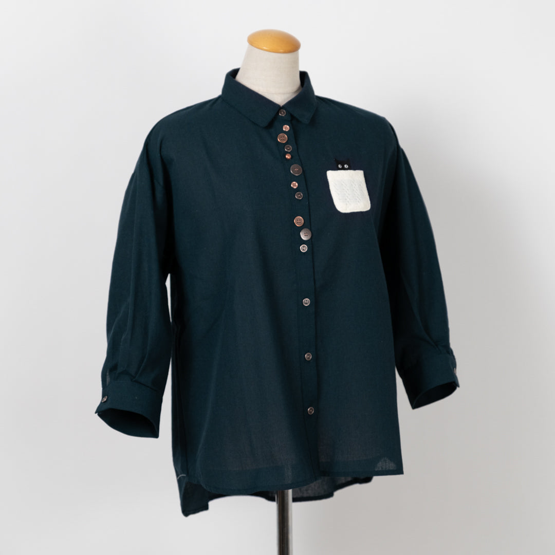 猫多ボタンブラウス (10015747735684)