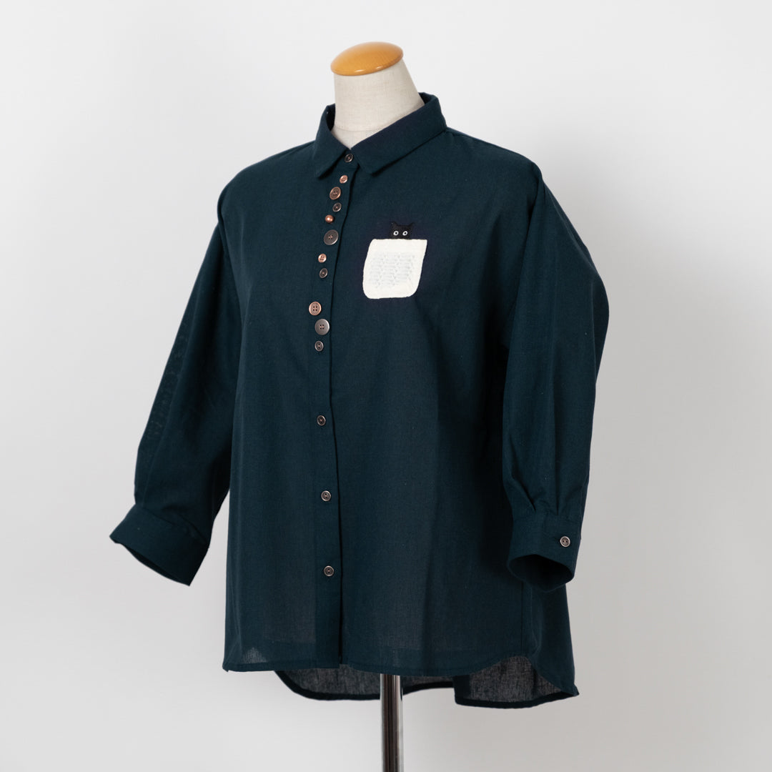 猫多ボタンブラウス (10015747735684)