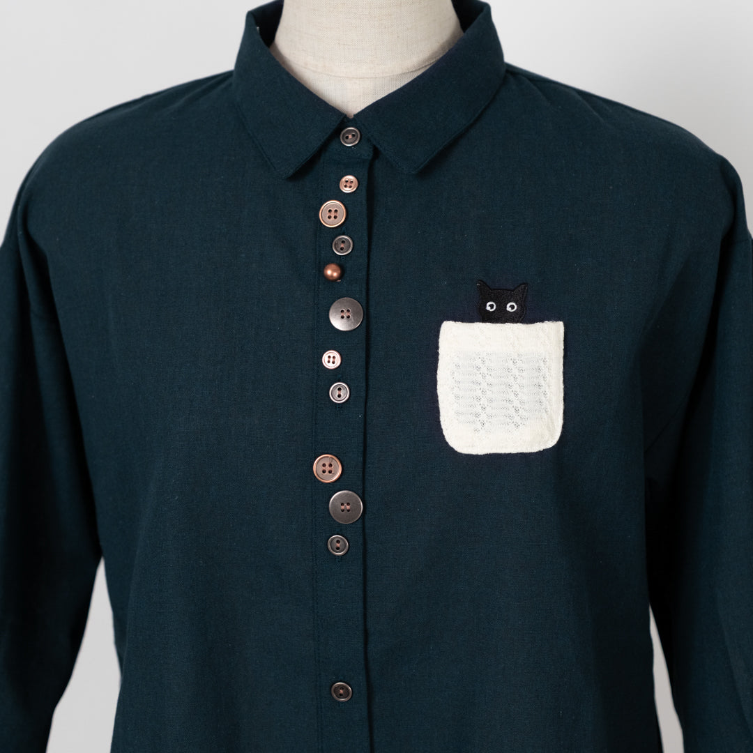 猫多ボタンブラウス (10015747735684)