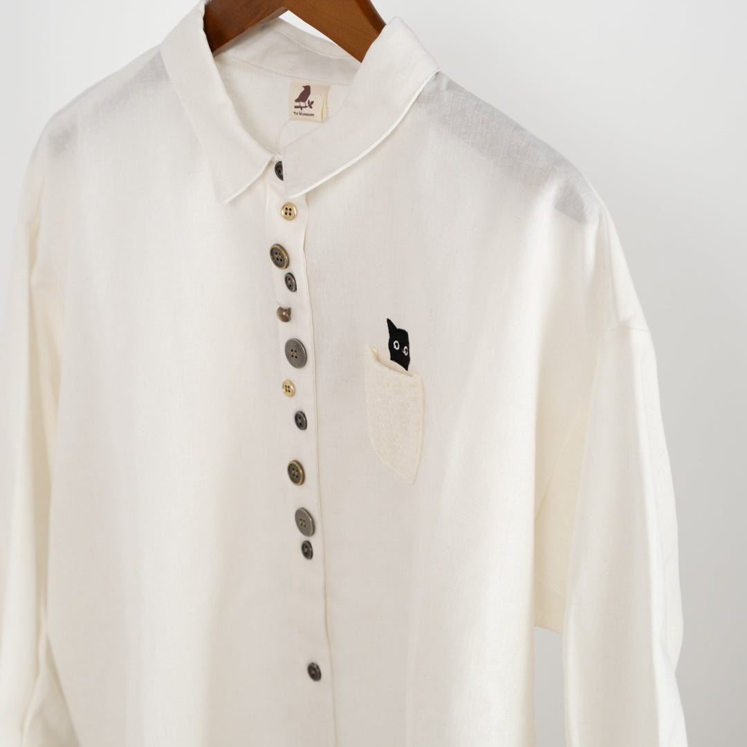 猫多ボタンブラウス (10015747735684)