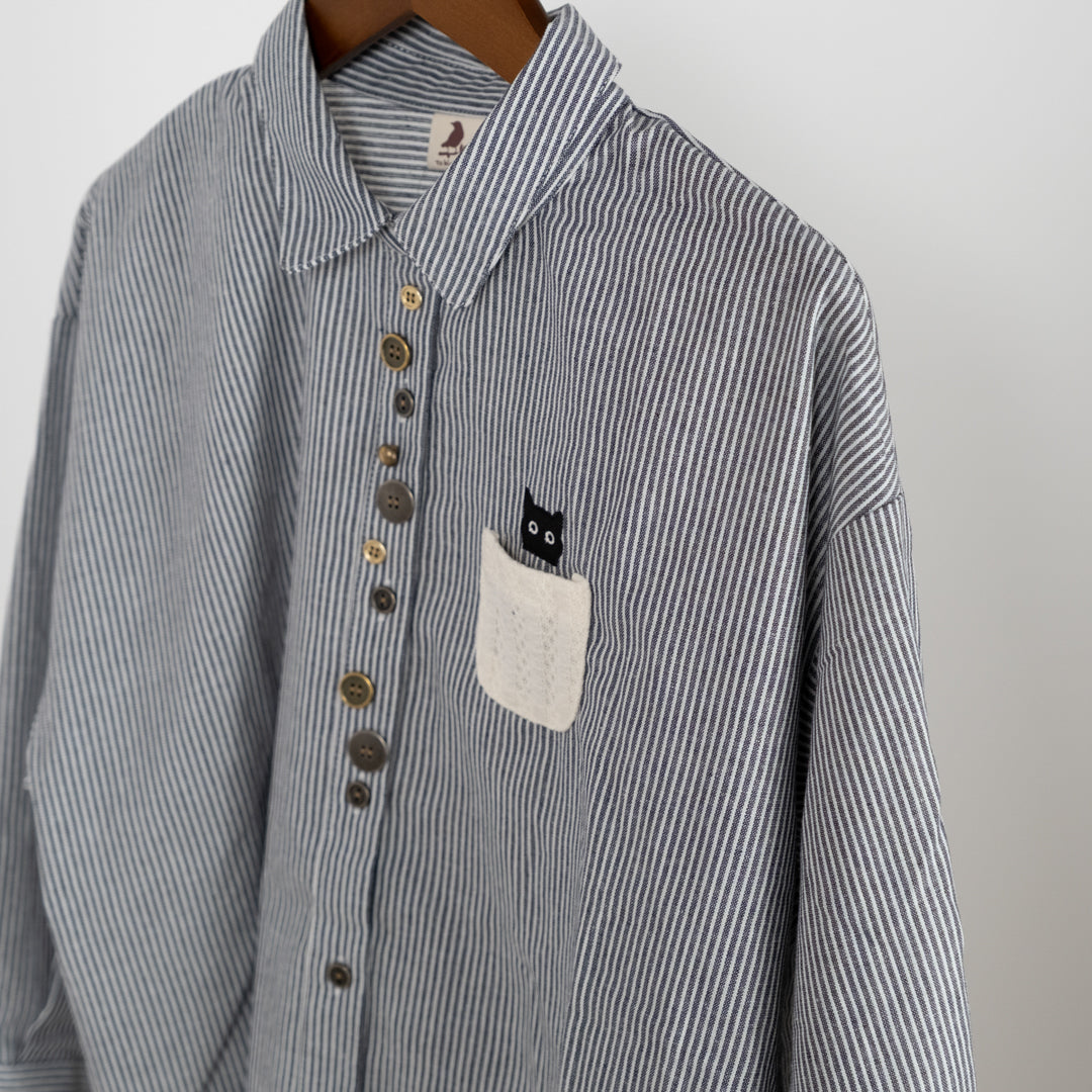 猫多ボタンブラウス (10015747735684)