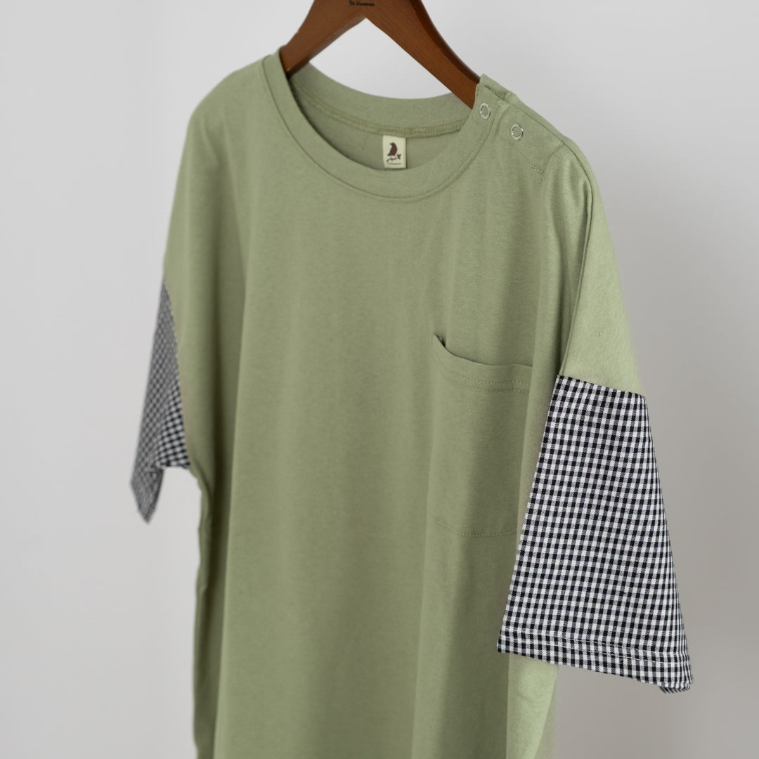 異素材配色Tシャツ (10020846829700)