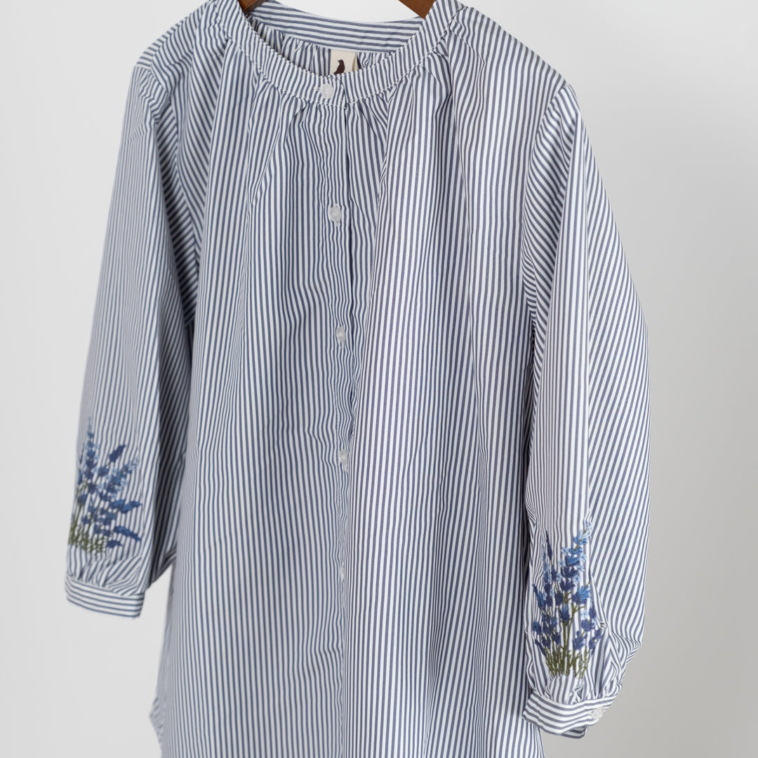 袖flower刺しゅうギャザーブラウス (10060167151748)