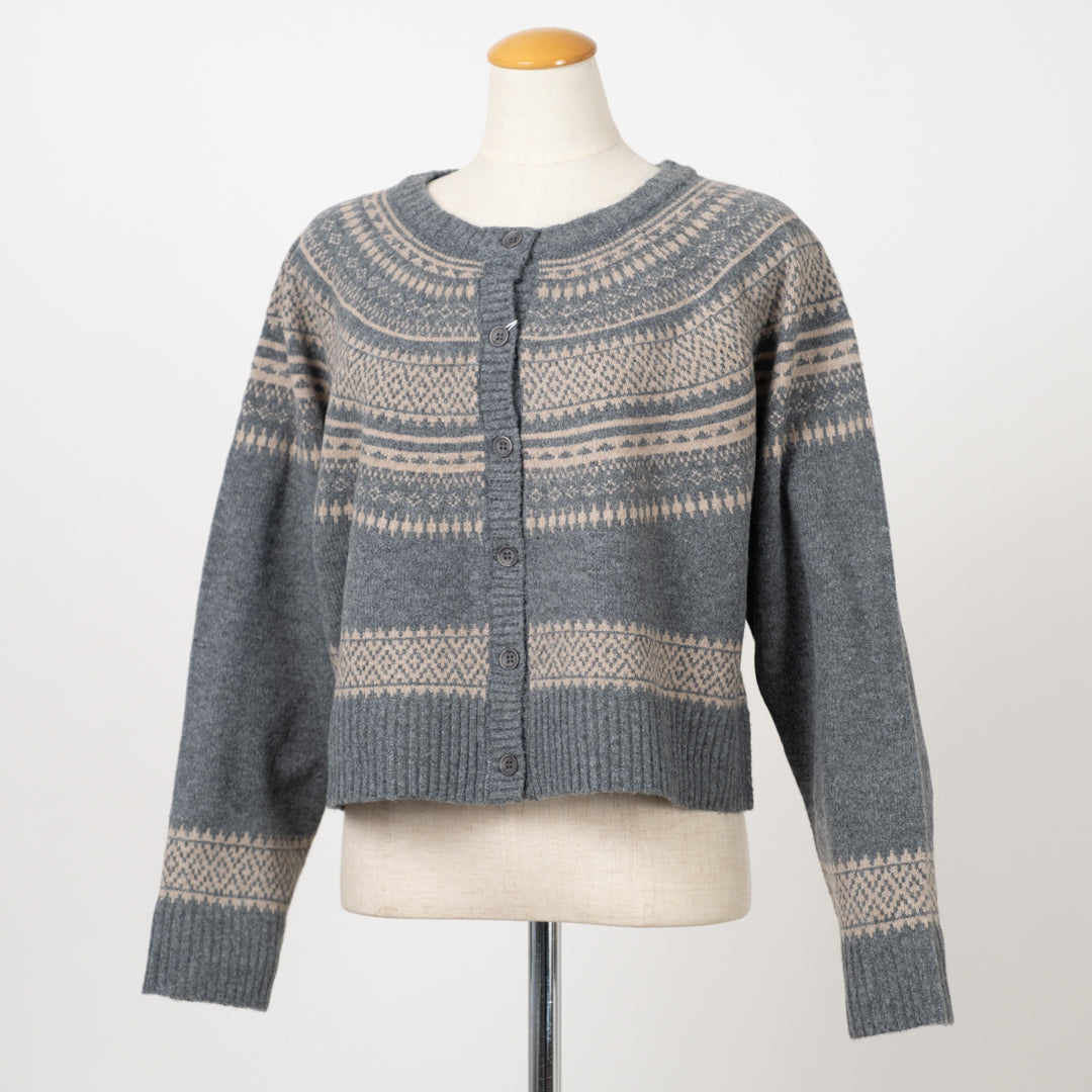 ジャガードクルーカーディガン