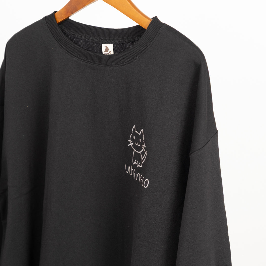 裏毛ウチネコ刺しゅうプルオーバー