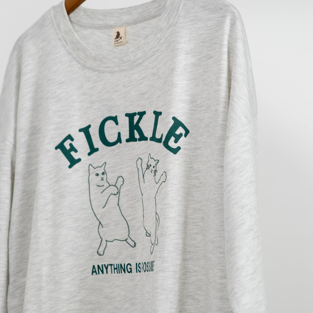 ステッチ刺しゅう猫七分Tシャツ (10127085437060)