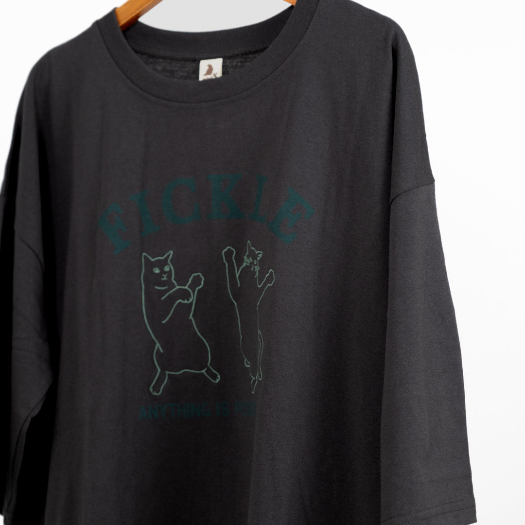 ステッチ刺しゅう猫七分Tシャツ (10127085437060)