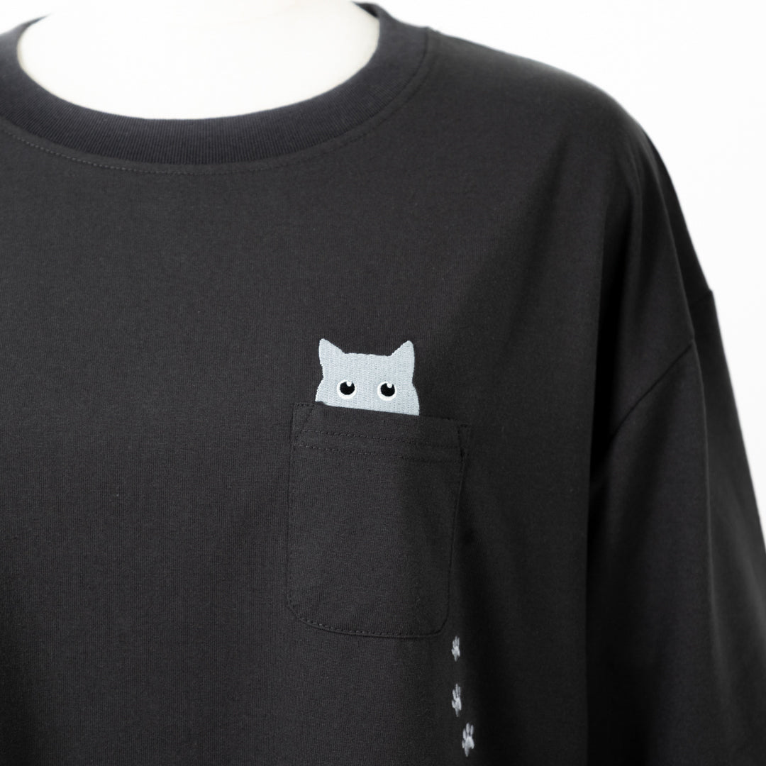多ポケット刺しゅう七分いろいろ猫プルオーバー (10127085568132)