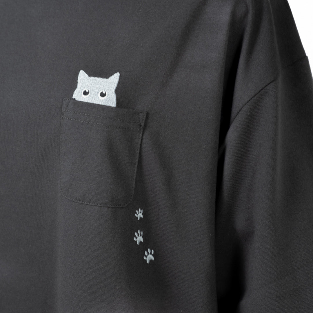 多ポケット刺しゅう七分いろいろ猫プルオーバー (10127085568132)
