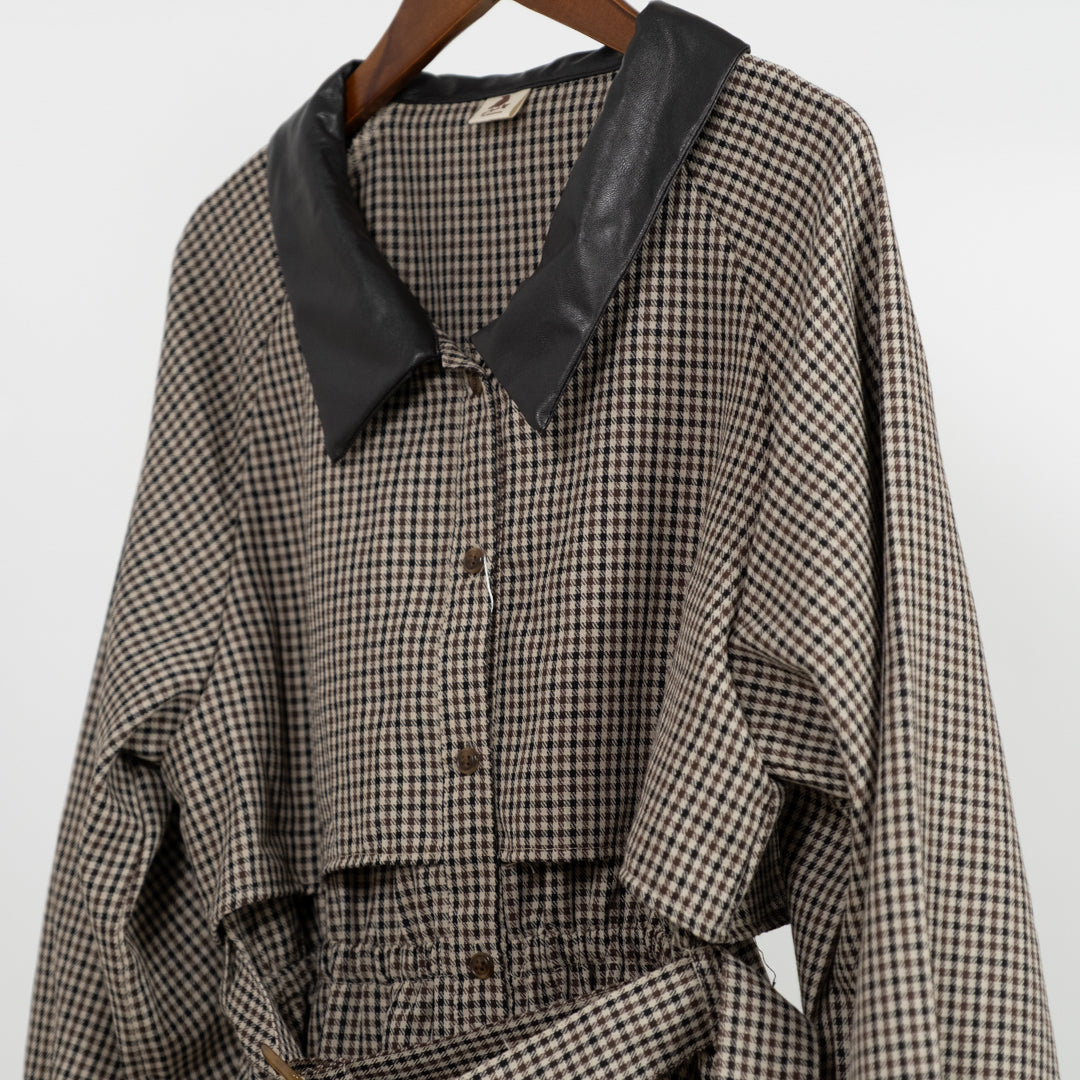 合皮トレンチワンピース (10134685646980)