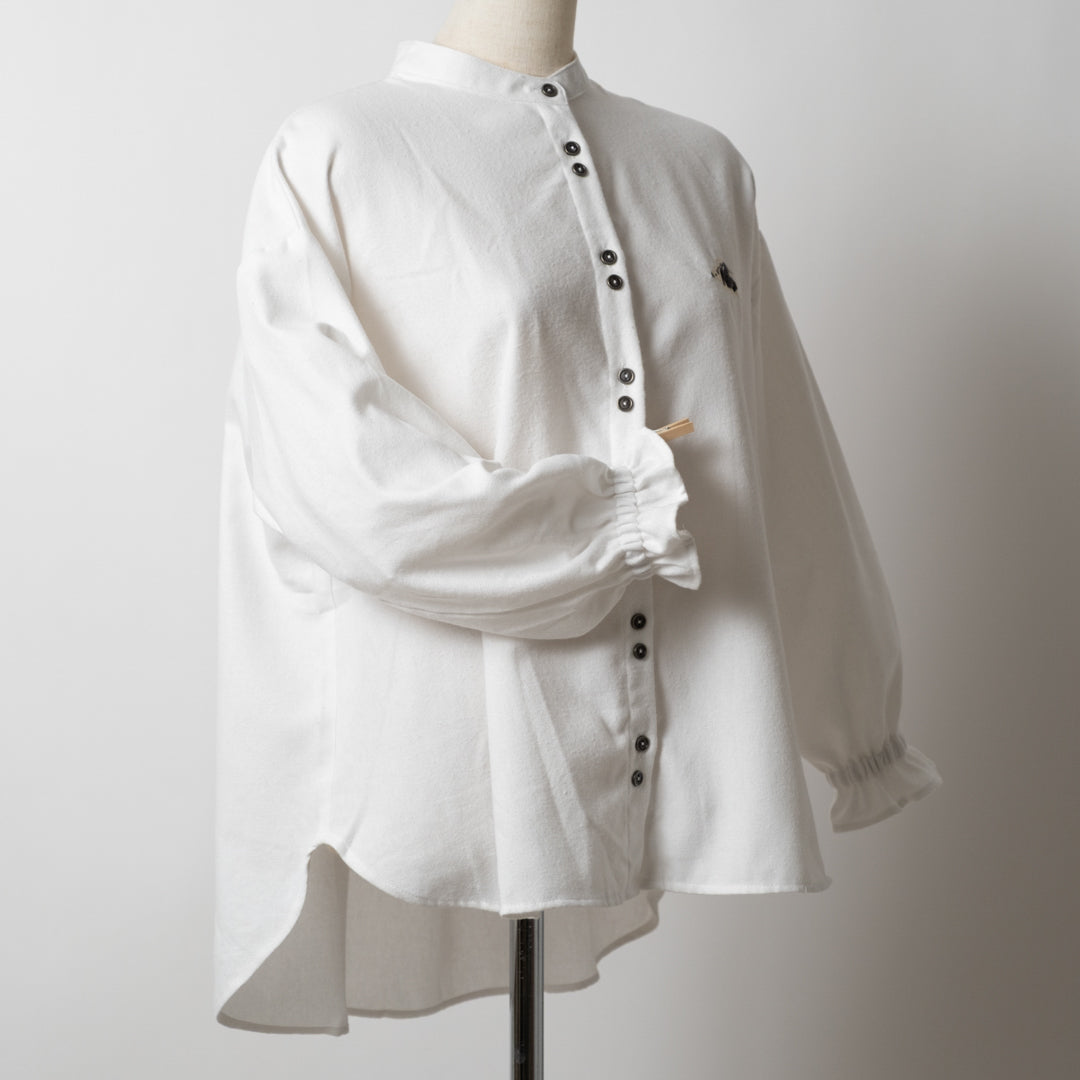 多ボタン襟袖フリルシャツ – to blossom