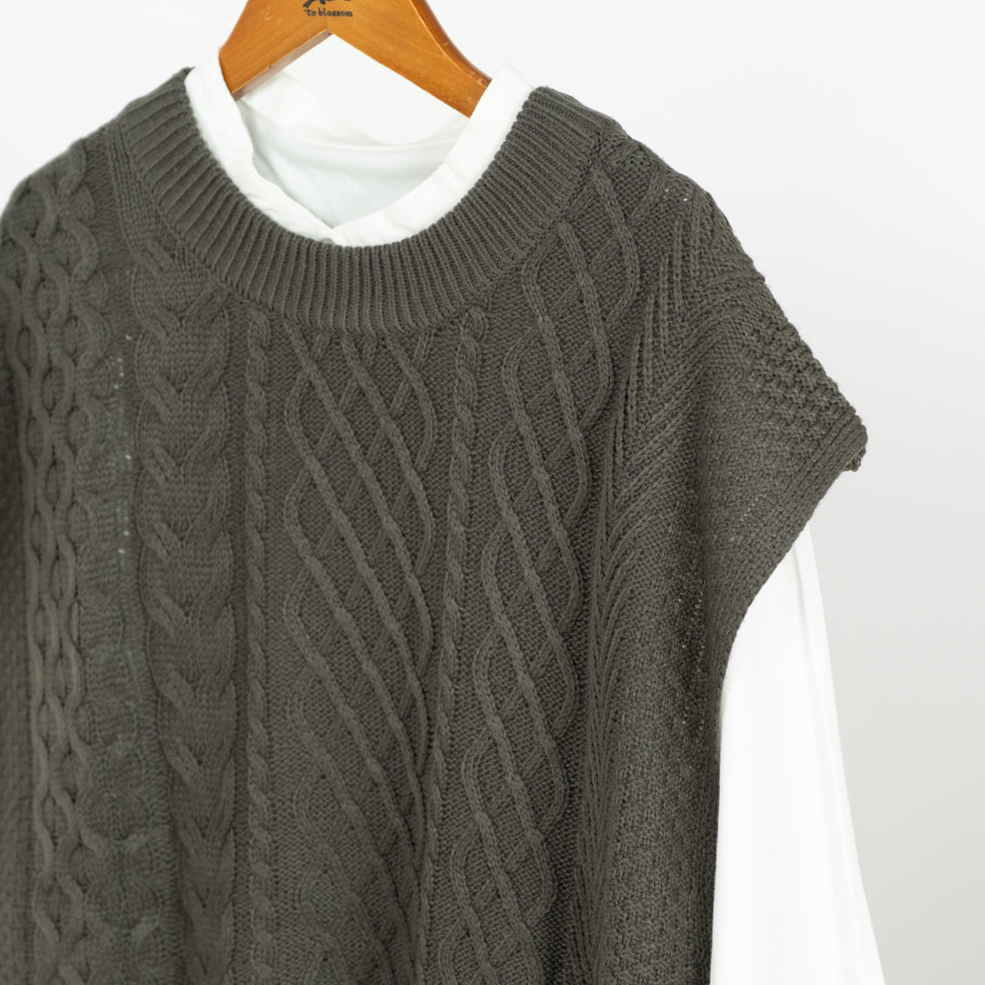 ニットベスト+シャツアンサンブル