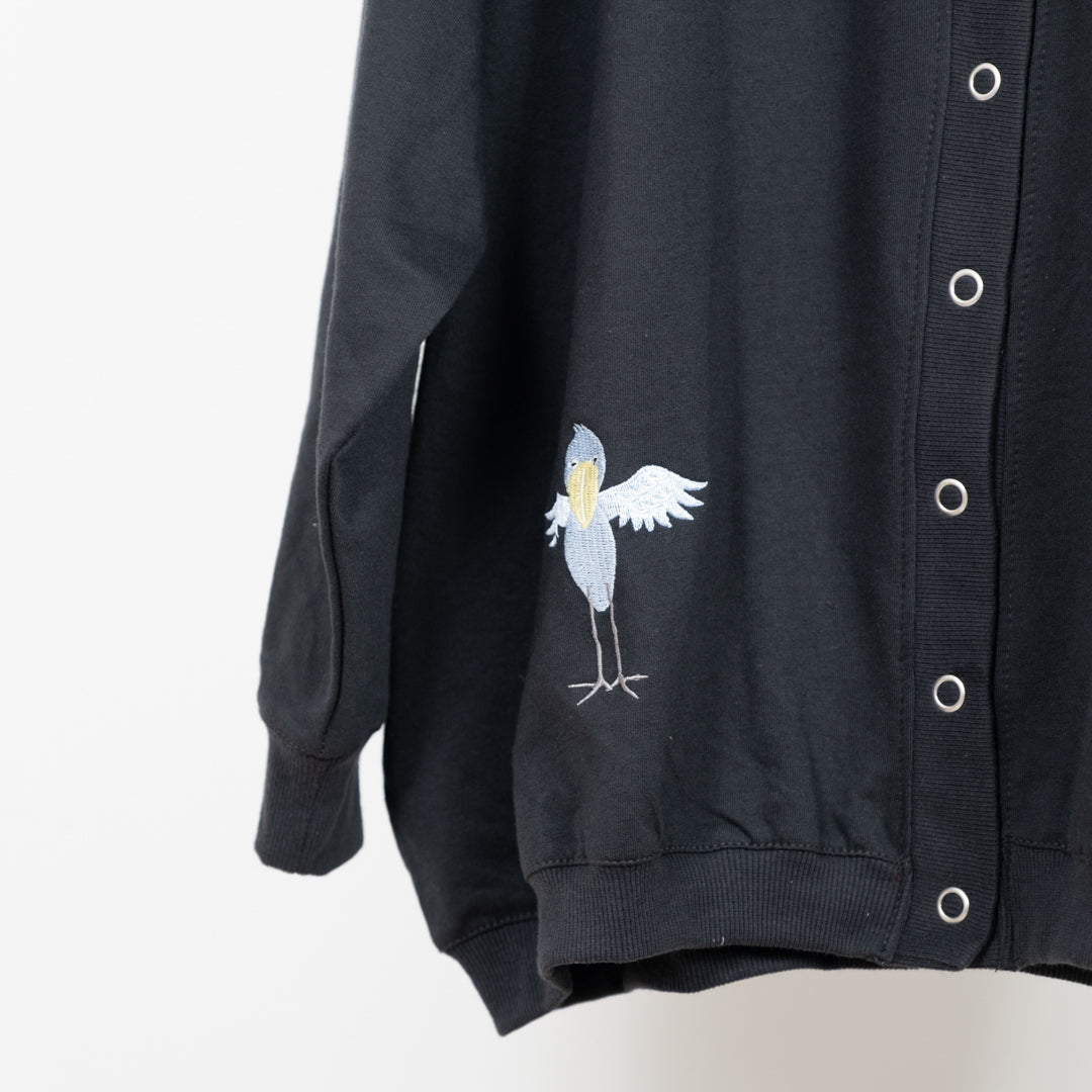 ハシビロコウミニ裏毛カーディガン