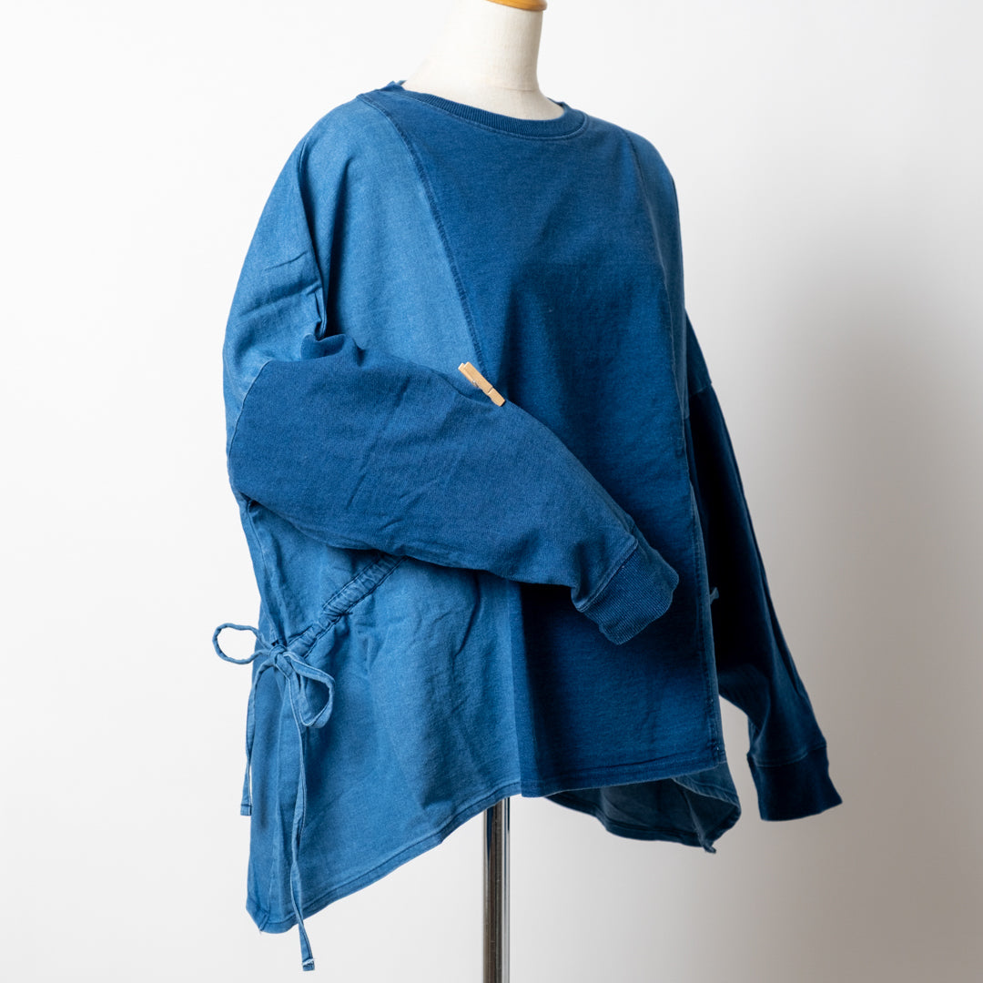 インディゴ裏毛サイドリボンプルオーバー – to blossom