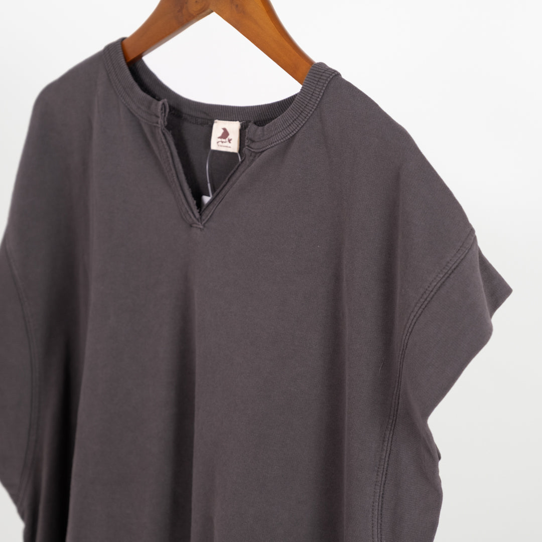 ピグメント裏毛布帛切替えベスト