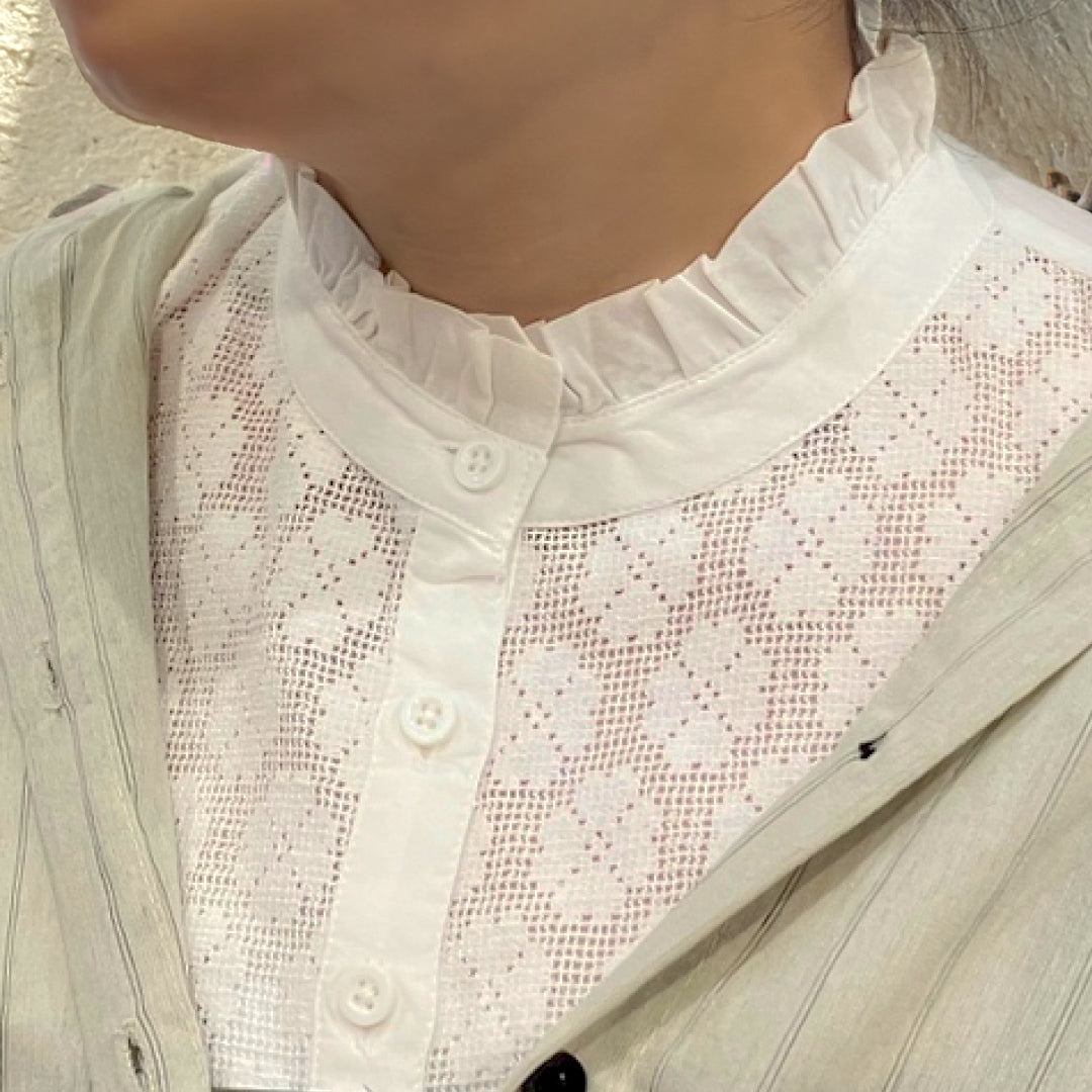 花柄刺しゅう付け襟 (10118123847812)