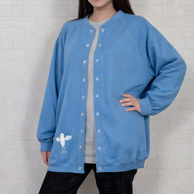 コクーンハシビロコウ刺繡カーディガン