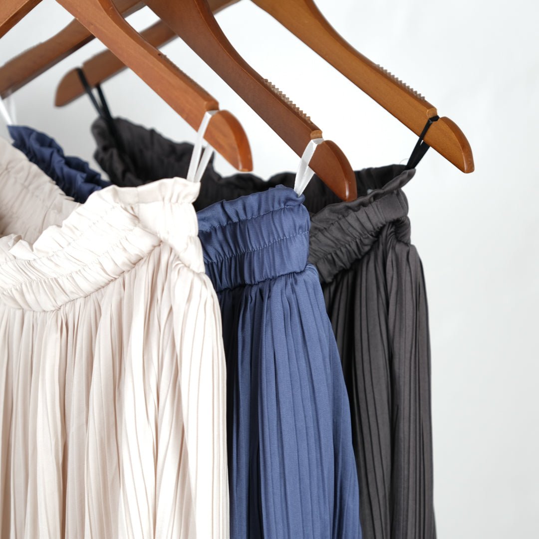 ヴィンテージサテン消しプリーツスカート - to blossom (8207675293828)