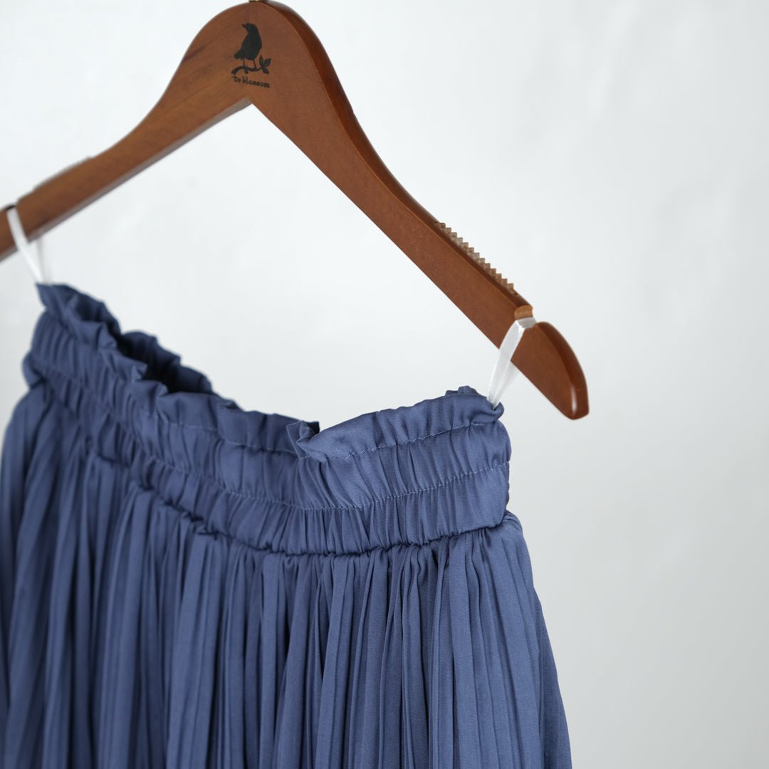 ヴィンテージサテン消しプリーツスカート - to blossom (8207675293828)