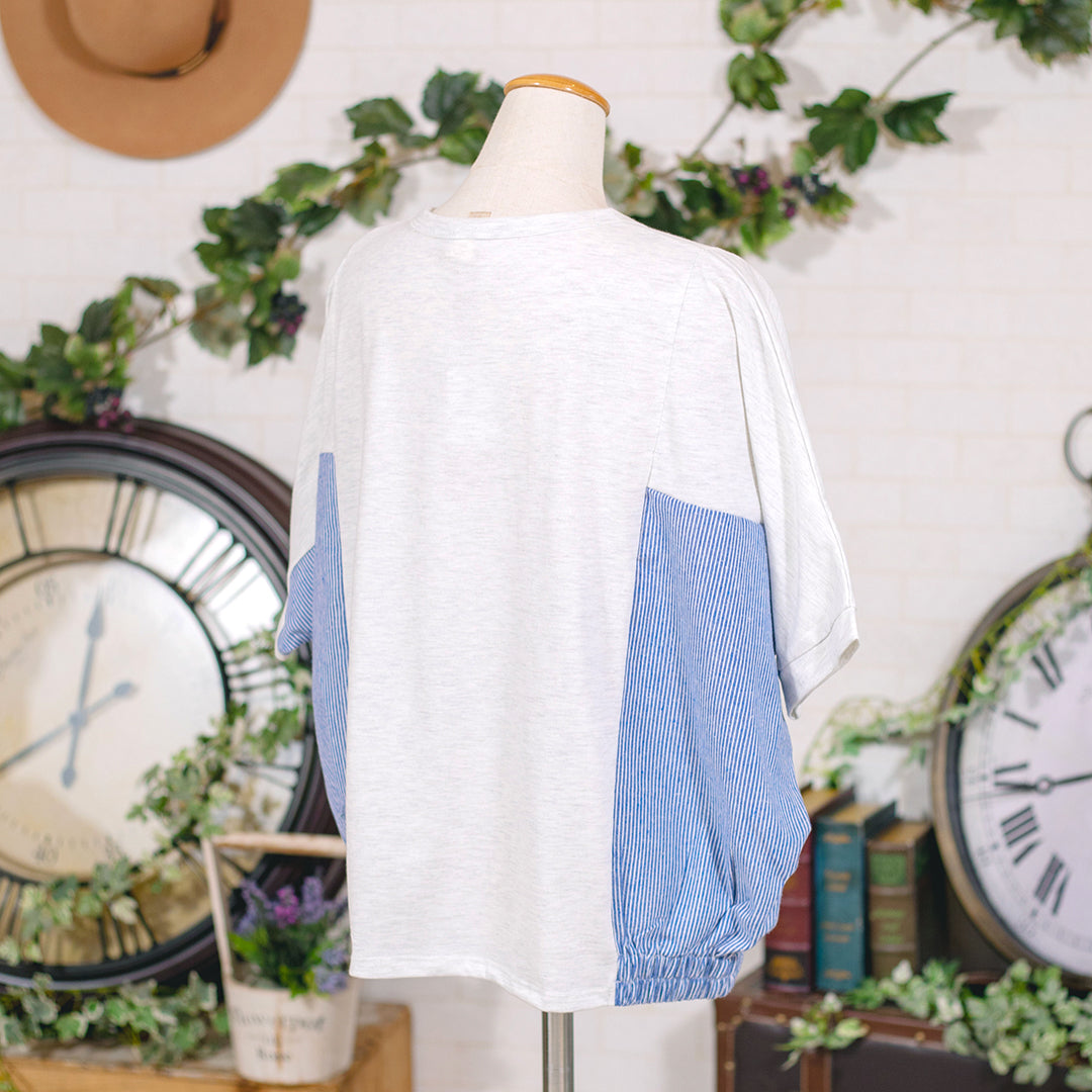 異素材ドルマンＴシャツ