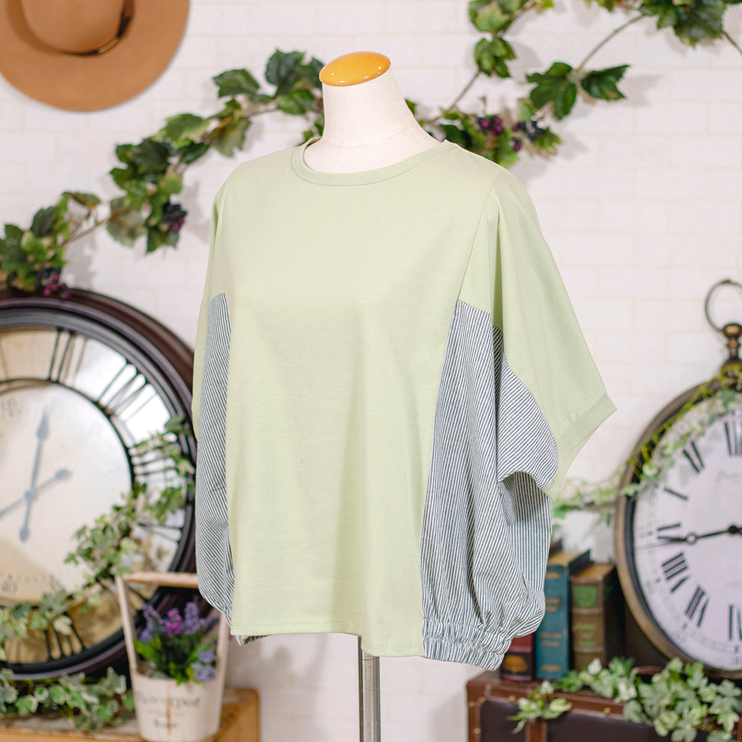 異素材ドルマンＴシャツ