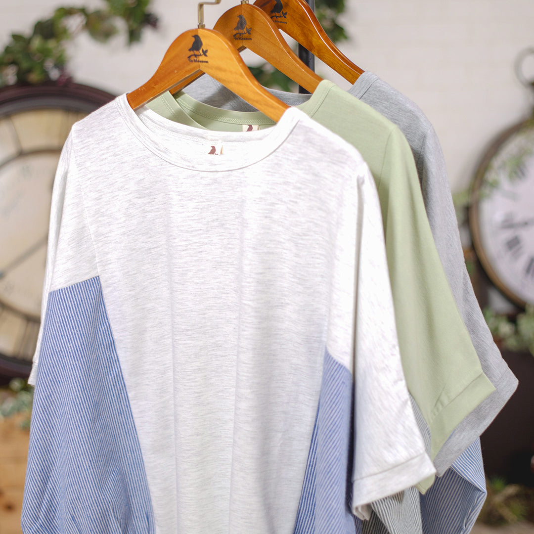 異素材ドルマンＴシャツ