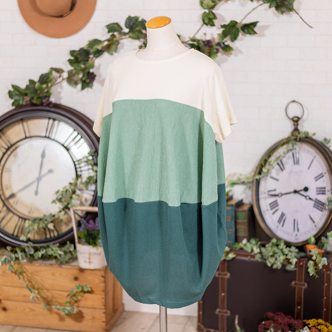 配色ドレープチュニック