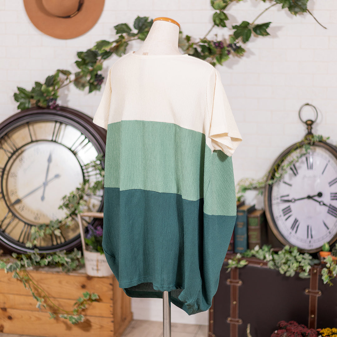 配色ドレープチュニック