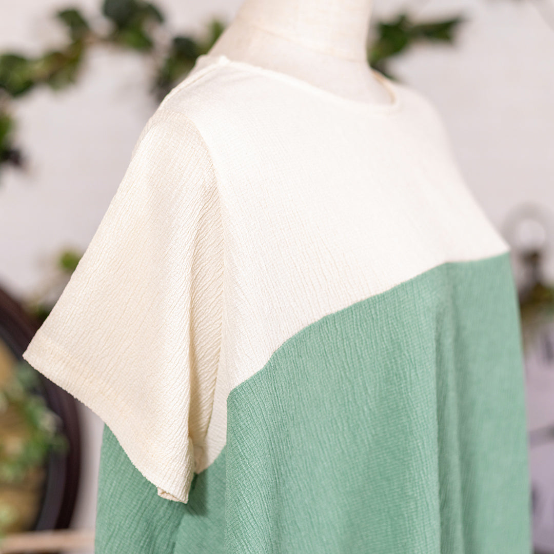 配色ドレープチュニック