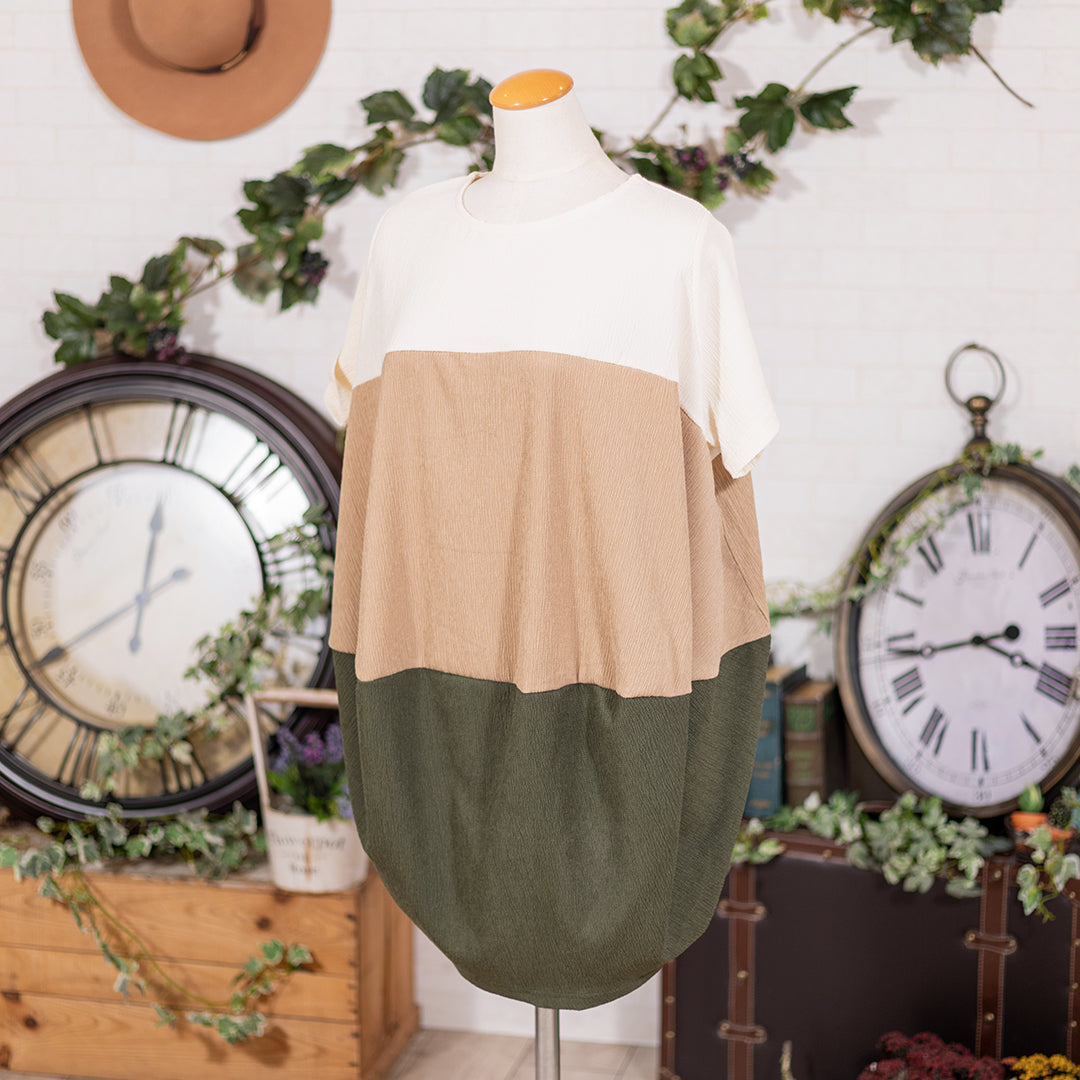 配色ドレープチュニック