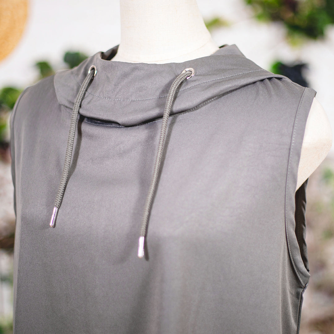 裾バルーンフーディワンピース