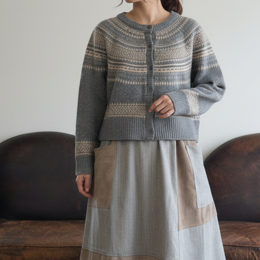 ジャガードクルーカーディガン