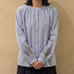 袖flower刺繍ｷﾞｬｻﾞｰブラウス
