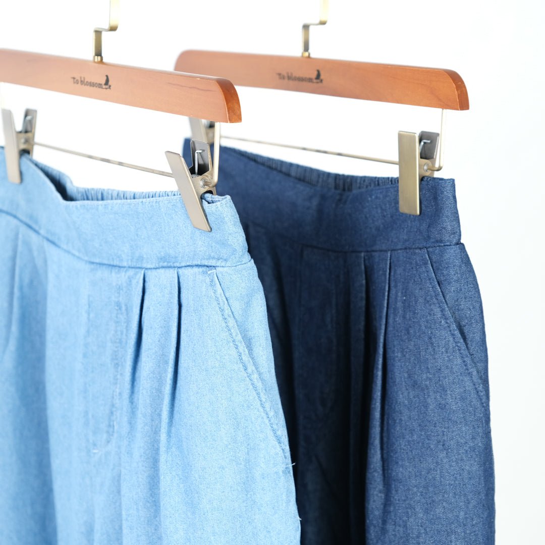 デニム２タックワイドパンツ - to blossom (8207669985412)